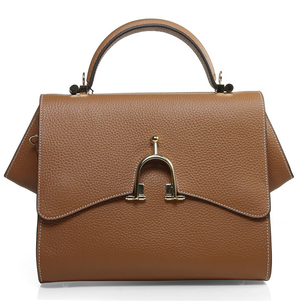 H1955 Hermes Stirrup Top Handle Bag H1955 Camel